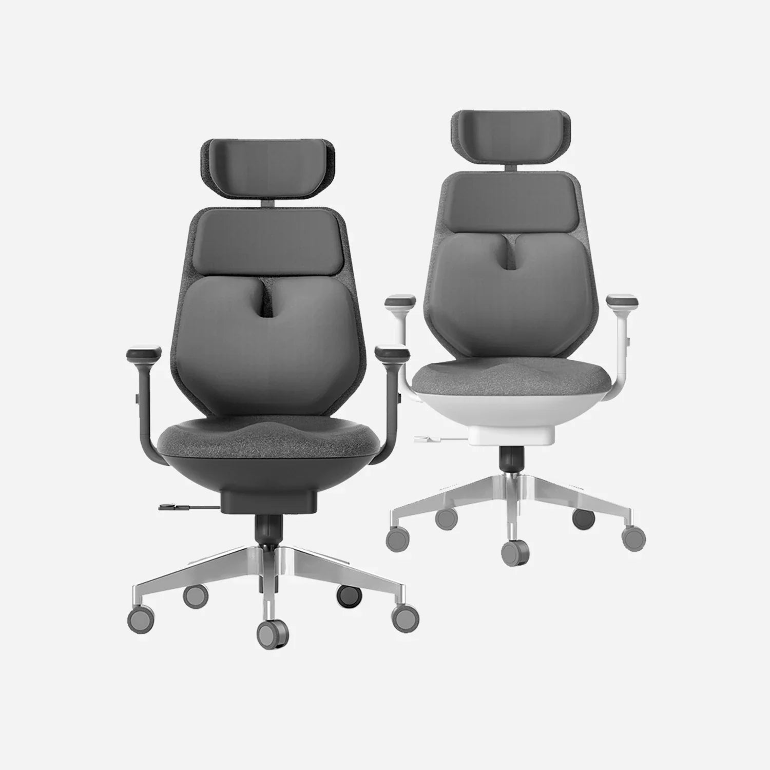 [product] Air-Smart ergonomic office chair showing two color variants side-by-side.