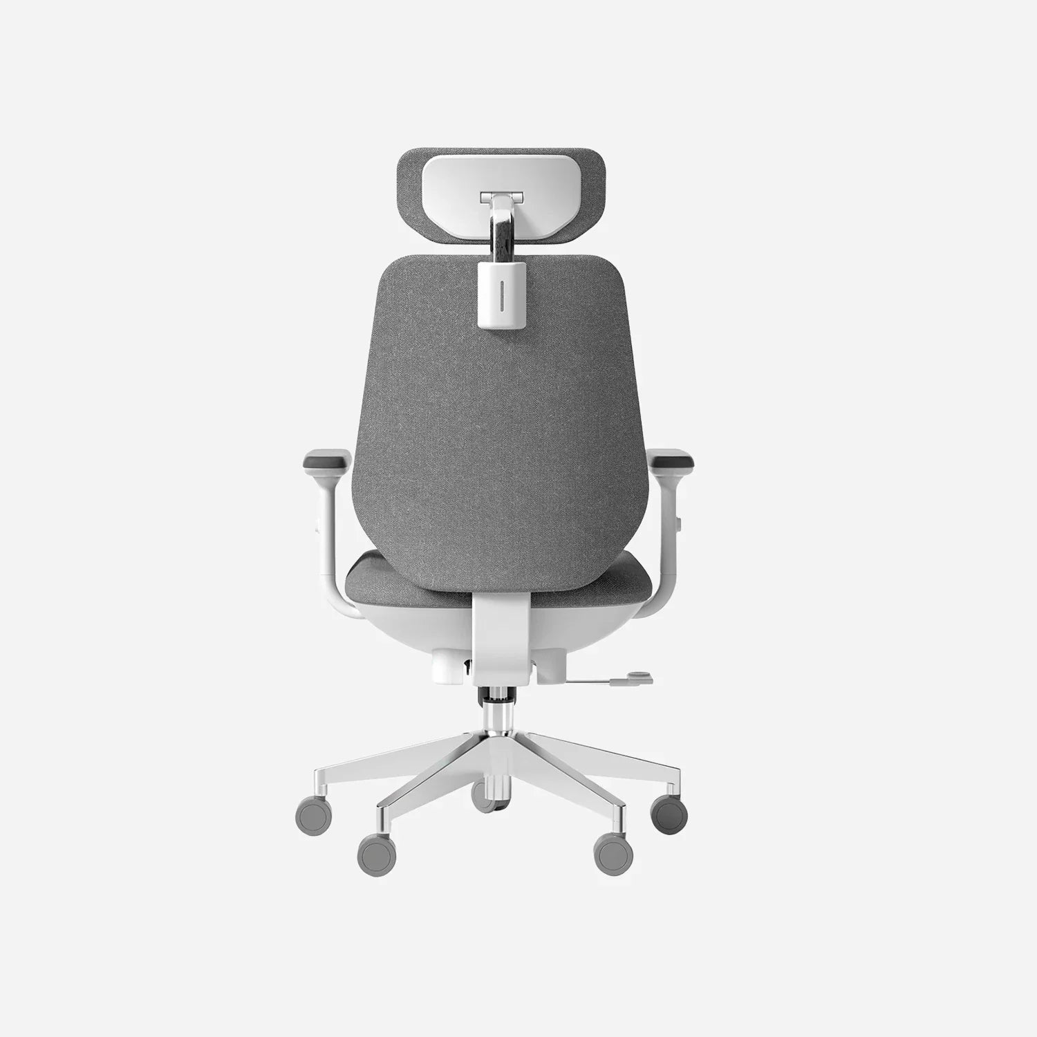 [product] Top-down view of Air-Smart ergonomic office chair, studio shot.